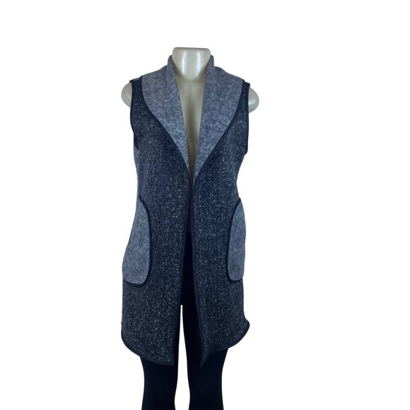 Zenergy By Chicos Womens Gray Open Front Sleeveless Knit Vest Size O - Picture 1 of 7